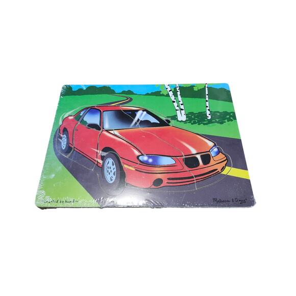 Melissa & Doug Wooden Hand Crafted 3+ Toddler Puzzles Ambulance & Sports Car - Picture 3 of 8